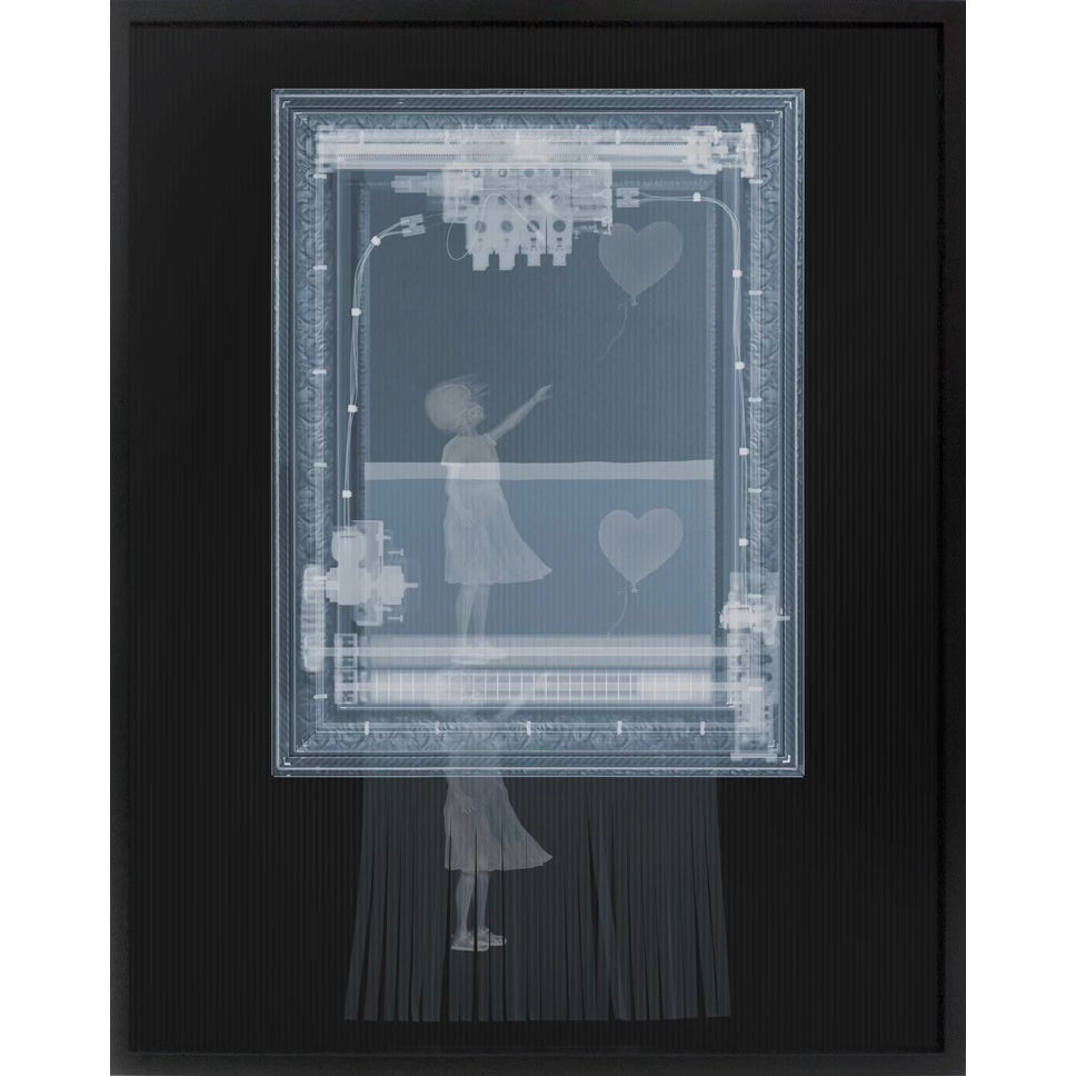 x ray photograph banksy artwork auction pop culture piece girl with balloon heart paper shredder art history