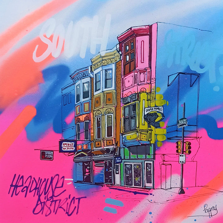 Colorful, Pink, Blue, Philadelphia, South Street, Philly, Graffiti, Spray Paint