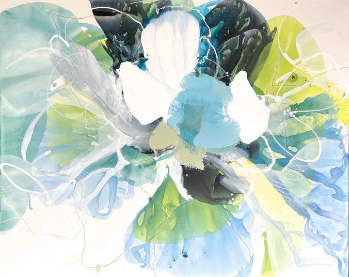 Echo 2 — original abstract painting by Liz Barber, featuring layered bursts of color and energy. Available at Morton Contemporary Gallery, Philadelphia