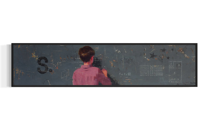 Fibonacci Series, artwork by Tomasa Martín. Oil and acrylic on wood. 8 by 35.5 by 1 inch.