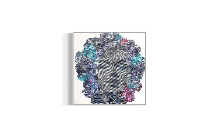 Marilyn Monroe Velvet Stardust acrylic paint swirled line work portrait female figurative painting