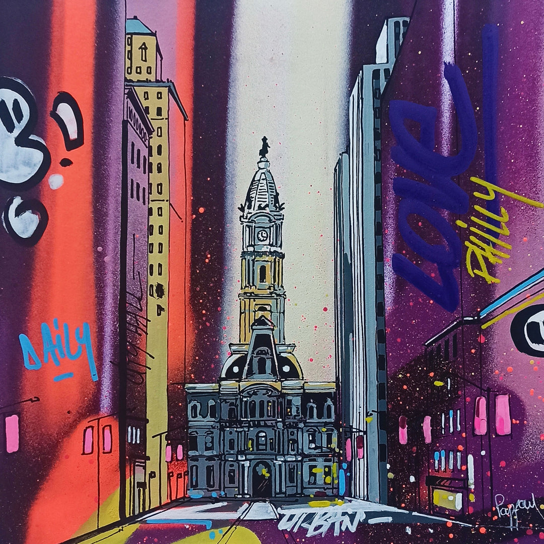 Philadelphia, Graffiti, Ombre, Purple, Pink, Urban