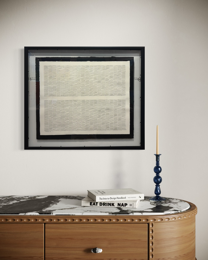 pen line geometric minimalism on paper symbolizing life line time passed in black and white in frame