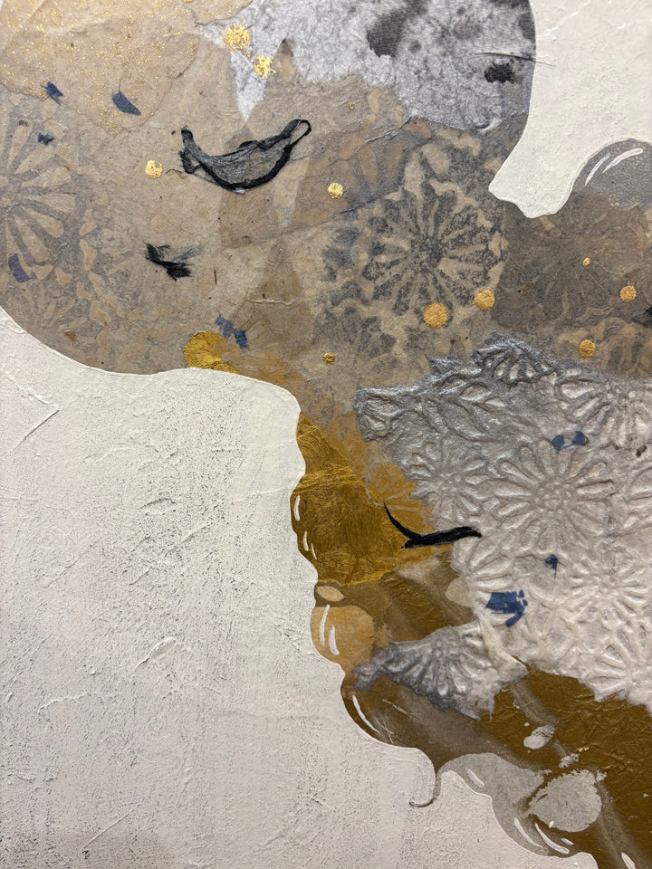 Close-up detail of Swinging Silhouettes II showing a figure&