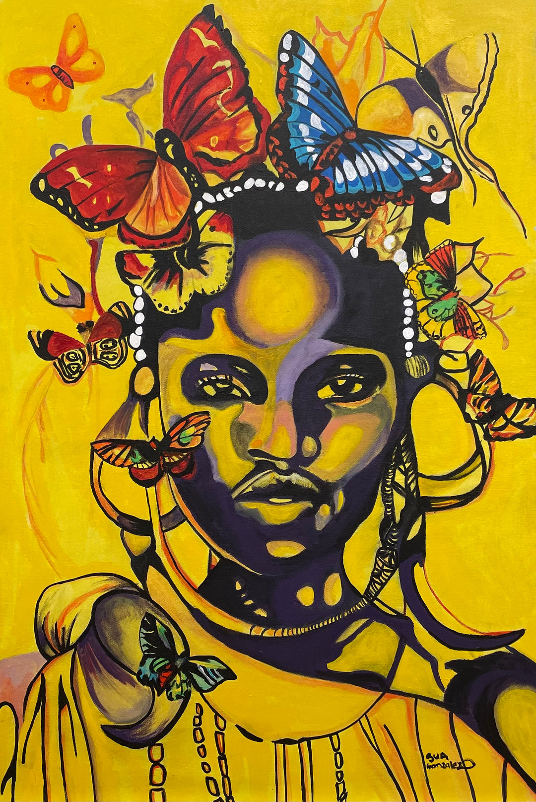 Lady Africa by Suave Gonzalez. Acrylic paint on canvas